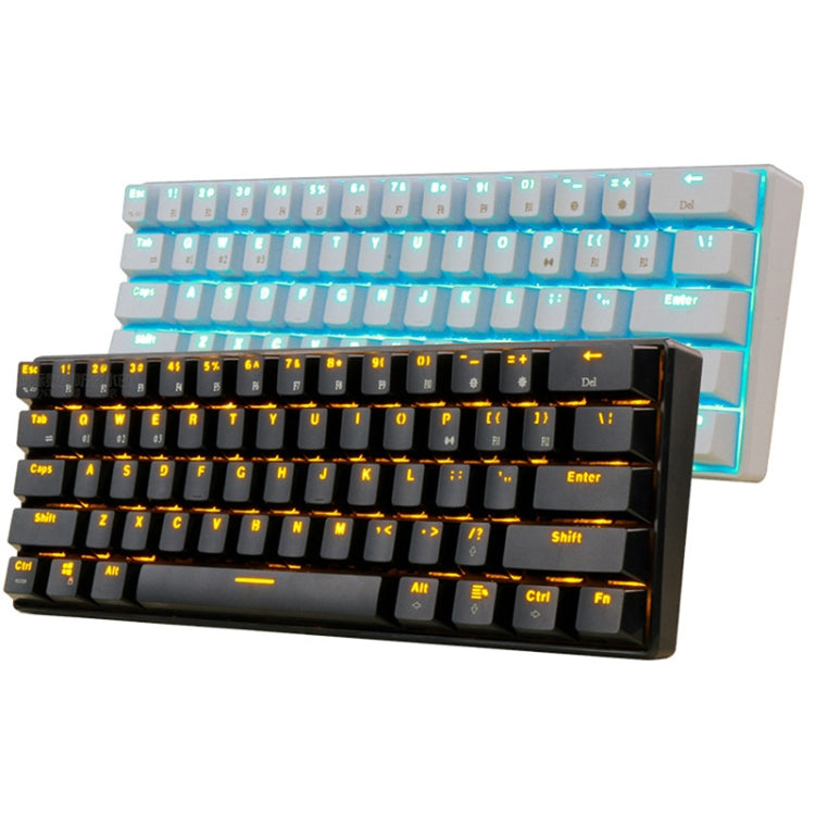 RK61 61 Keys Bluetooth / 2.4G Wireless / USB Wired Three Modes Tablet Mobile Gaming Mechanical Keyboard, Cable Length: 1.5m, Style:Red Shaft(Black) - Wired Keyboard by buy2fix | Online Shopping UK | buy2fix