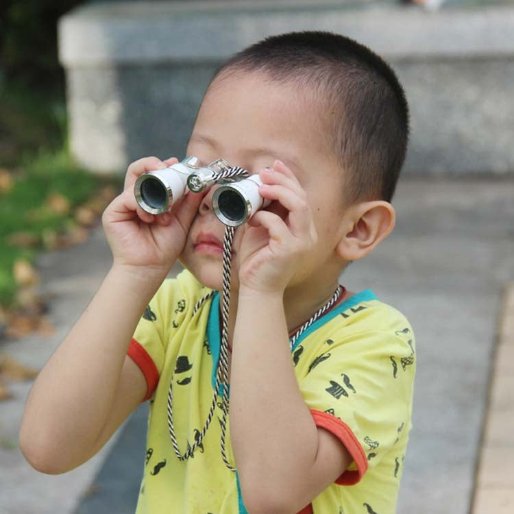 3x25mm Classical Ladies Drama Watching Telescope Carrying Binoculars With Chain(Black) by buy2fix