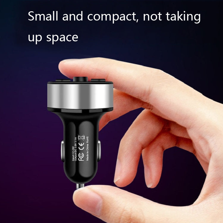 Halo Car MP3 Bluetooth Player Car Charger Car FM Transmitter 3.1A Car Charger(Elegant Black) - Car Charger by buy2fix | Online Shopping UK | buy2fix