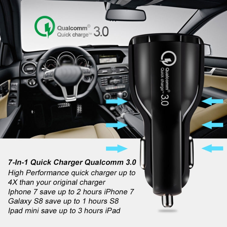 2 PCS QC3.0+3.1A Car Charger Dual USB 6A Halo Wine Bottle Fast Charge Car Charger(Elegant Black) by buy2fix