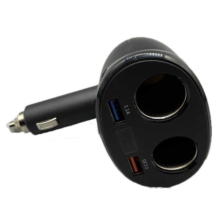 Cigarette Lighter Car Charger Dual USB QC 3.0 Dual Fast Charging 6A Car Charger(Classic Black) - Car Charger by buy2fix | Online Shopping UK | buy2fix