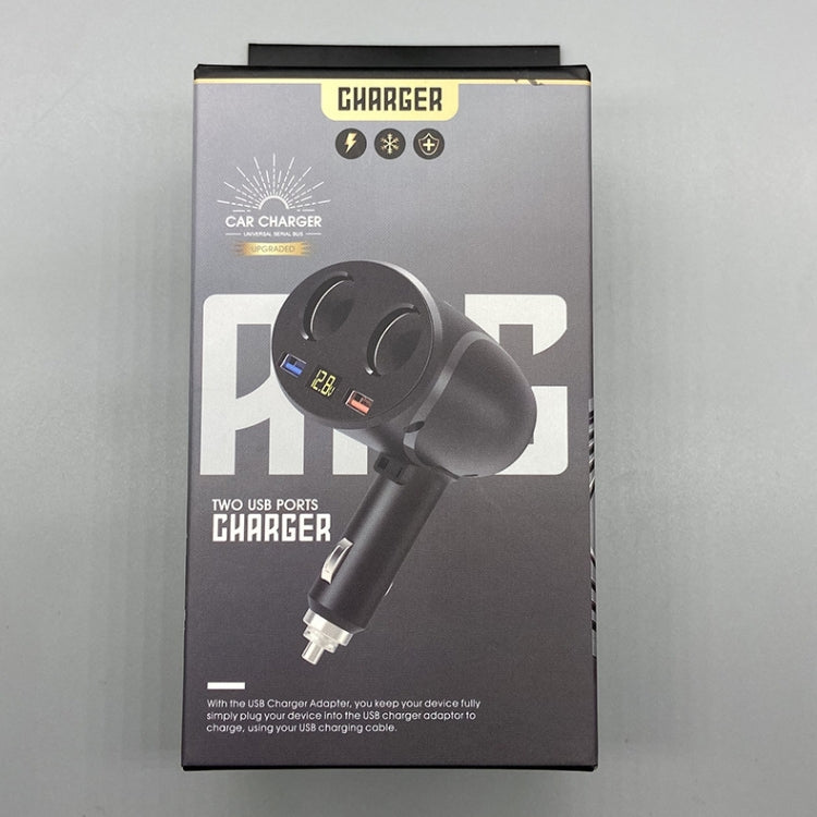 Cigarette Lighter Car Charger Dual USB QC 3.0 Dual Fast Charging 6A Car Charger(Classic Black) - Car Charger by buy2fix | Online Shopping UK | buy2fix