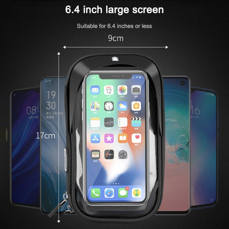 Mountain Bike Card Holder Touch Screen Mobile Phone Holder Motorcycle Electric Vehicle Waterproof Navigation Bracket Shade Mobile Phone Holder, Style:Handlebars(Black) - Bicycle Bags by buy2fix | Online Shopping UK | buy2fix