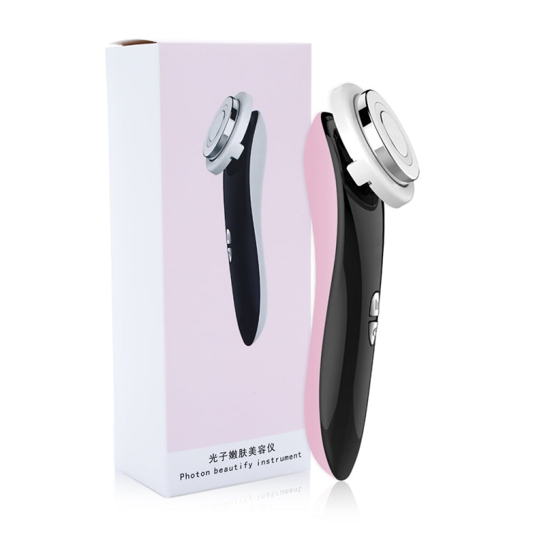 Facial Electronic Beauty Instrument Ultrasonic Ion Red And Blue Color Light Introduction Instrument(Pink) - Beauty Instrument by buy2fix | Online Shopping UK | buy2fix