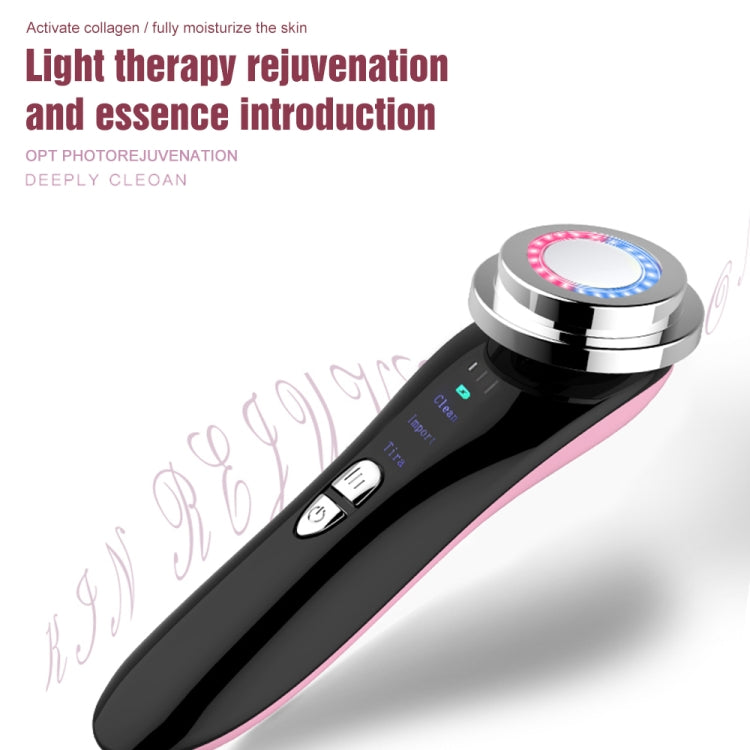 Facial Electronic Beauty Instrument Ultrasonic Ion Red And Blue Color Light Introduction Instrument(Pink) - Beauty Instrument by buy2fix | Online Shopping UK | buy2fix