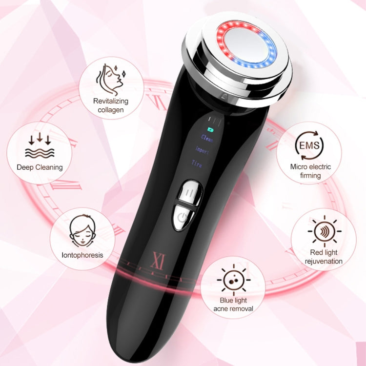 Facial Electronic Beauty Instrument Ultrasonic Ion Red And Blue Color Light Introduction Instrument(Pink) - Beauty Instrument by buy2fix | Online Shopping UK | buy2fix