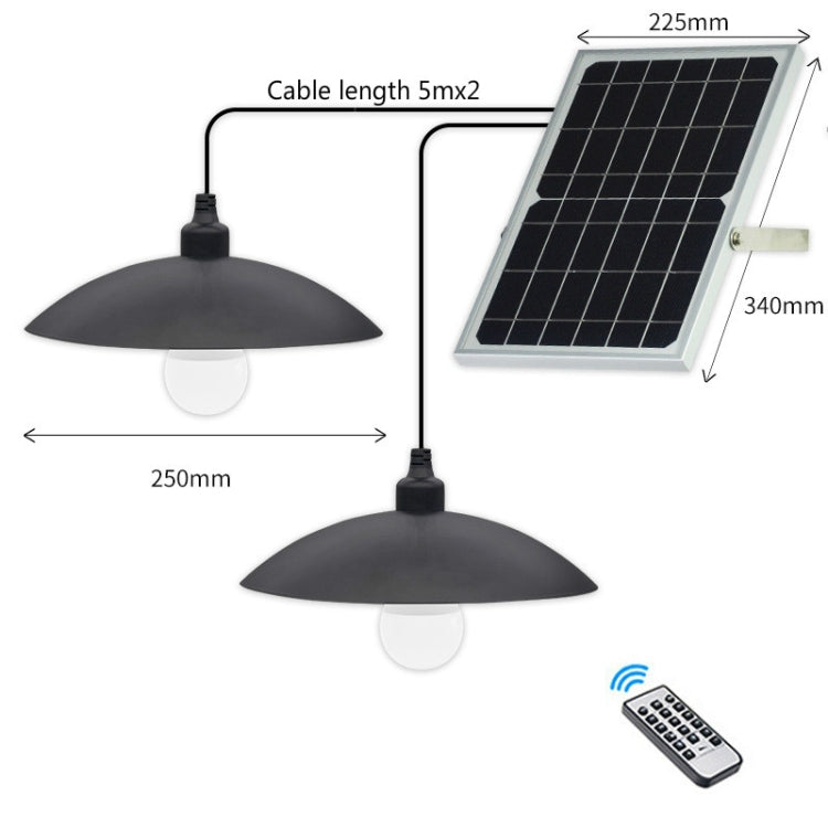 Solar Garden Wall Lamp Outdoor Waterproof Dual Light Color Smart Remote Control Street Light, Style: Double Chandeliers - Solar Lights by buy2fix | Online Shopping UK | buy2fix