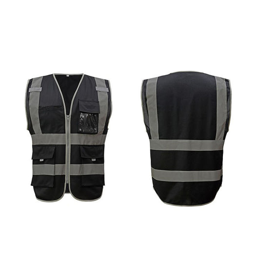 Multi-pockets Safety Vest Reflective Workwear Clothing, Size:L-Chest 118cm(Black) by buy2fix