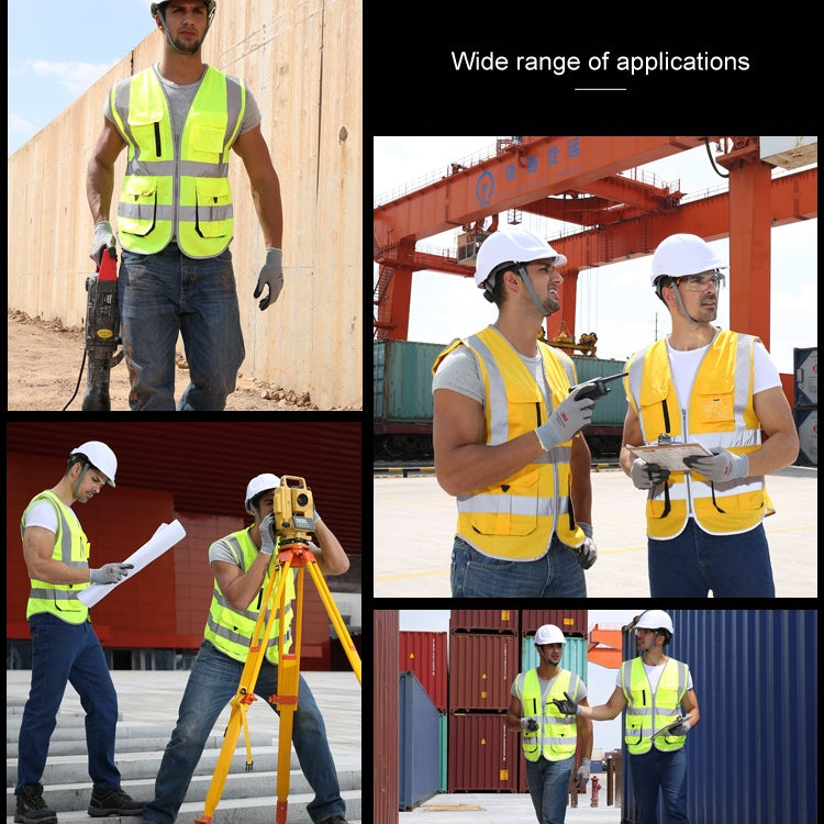 Multi-pockets Safety Vest Reflective Workwear Clothing, Size:XL-Chest 124cm(Green) by buy2fix