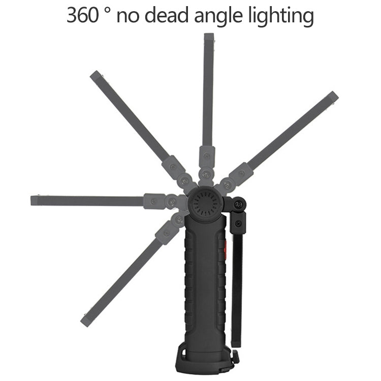 Handheld Movable Work Lights USB Charging Multi-functional and Folding Emergency COB LED Lights, Size:14.8 x 4.7cm(Black) - Camping Lighting by buy2fix | Online Shopping UK | buy2fix