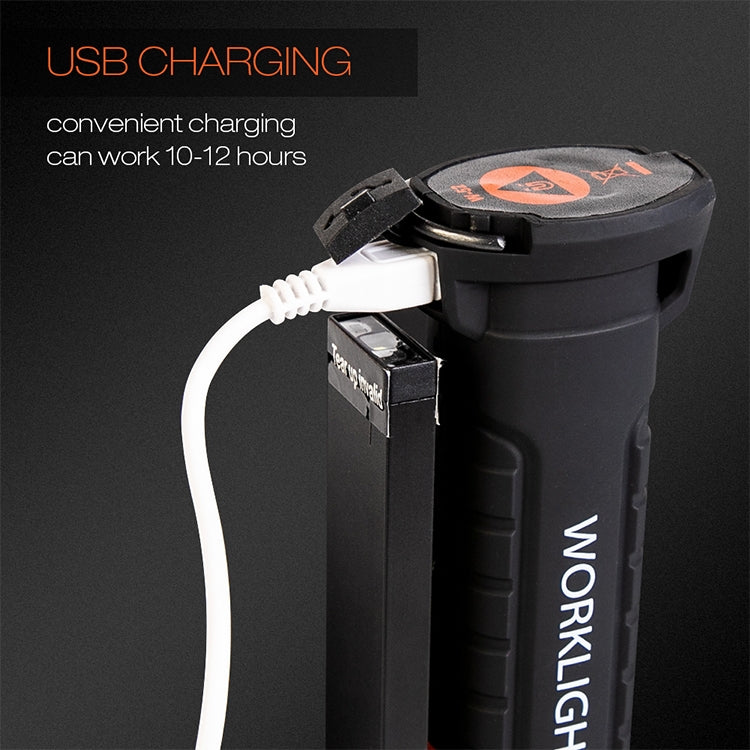 Handheld Movable Work Lights USB Charging Multi-functional and Folding Emergency COB LED Lights, Size:14.8 x 4.7cm(Black) - Camping Lighting by buy2fix | Online Shopping UK | buy2fix