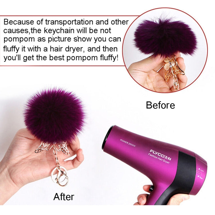 Fur Pom Keychains Fake Rabbit Fur Ball Keychain(white) - Key Rings by buy2fix | Online Shopping UK | buy2fix