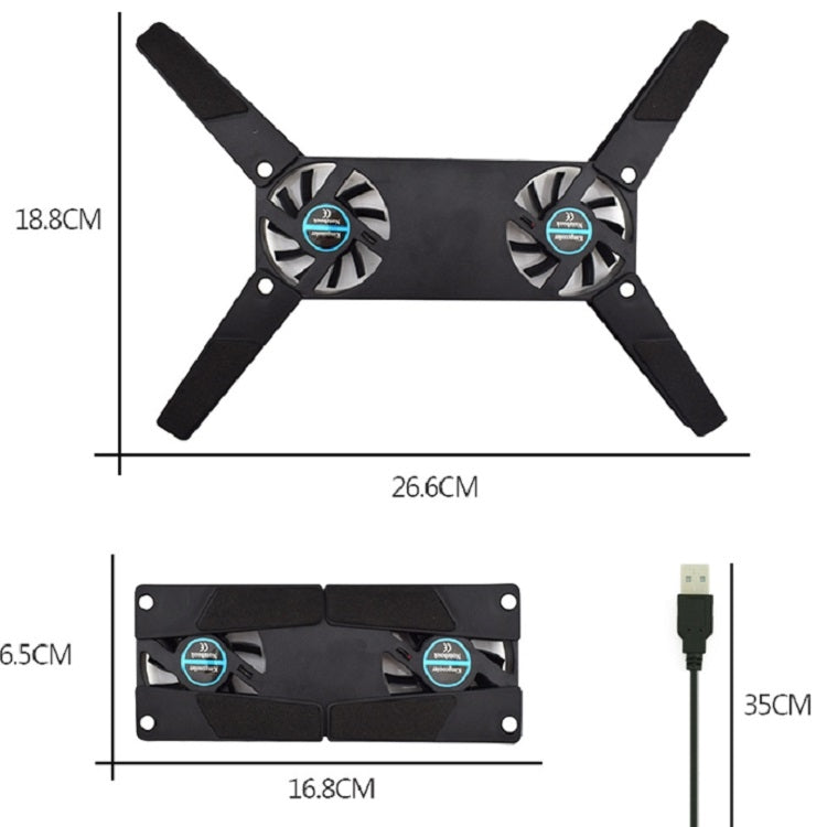 2 PCS Foldable Laptop Radiator Cooling Pad - Cooling Pads by buy2fix | Online Shopping UK | buy2fix