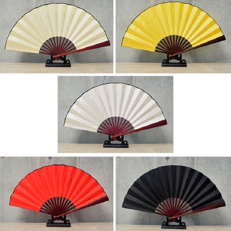 8 inch Pure Color Blank Silk Cloth Folding Fan Chinese Style Calligraphy Painting Fan(Black) by buy2fix