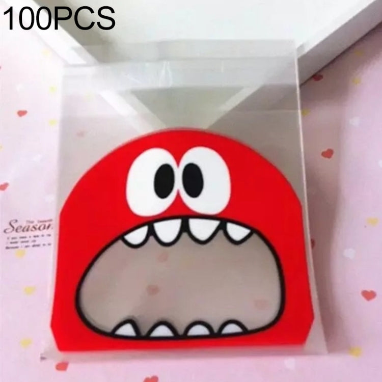 100 PCS Cute Big Teech Mouth Monster Plastic Bag Wedding Birthday Cookie Candy Gift OPP Packaging Bags, Gift Bag Size:10x10cm(Red) - Gift Bags & Wrapping Supplies by buy2fix | Online Shopping UK | buy2fix
