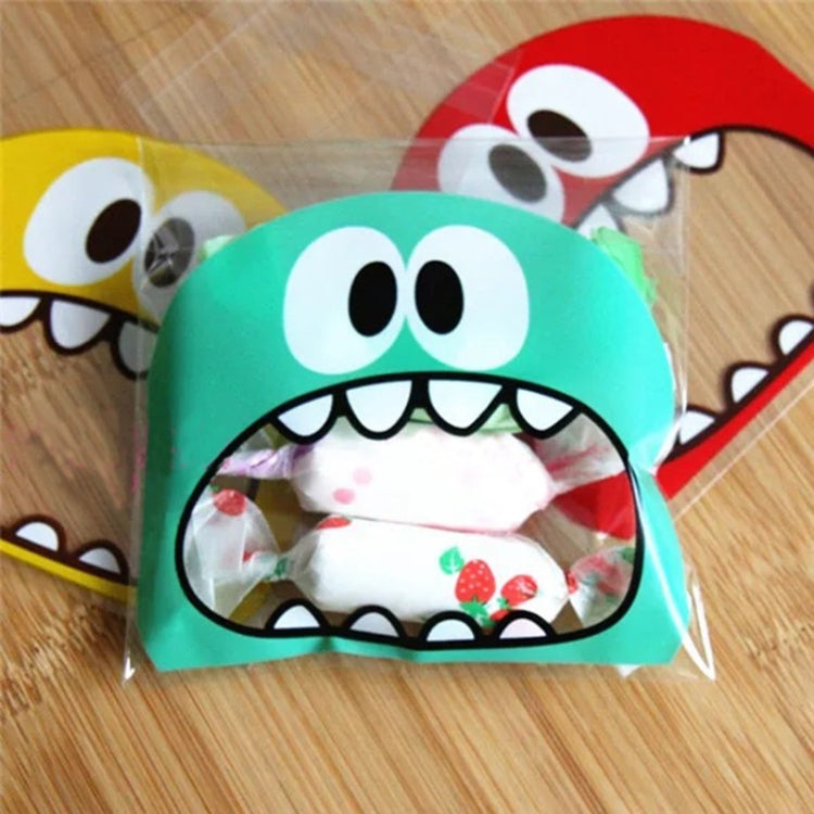 100 PCS Cute Big Teech Mouth Monster Plastic Bag Wedding Birthday Cookie Candy Gift OPP Packaging Bags, Gift Bag Size:10x10cm(Red) - Gift Bags & Wrapping Supplies by buy2fix | Online Shopping UK | buy2fix