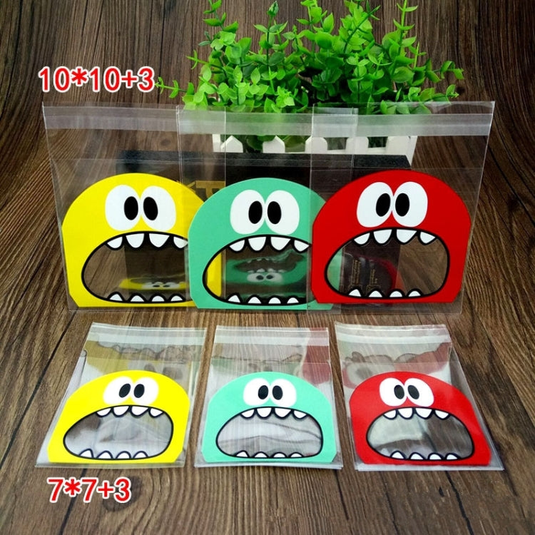100 PCS Cute Big Teech Mouth Monster Plastic Bag Wedding Birthday Cookie Candy Gift OPP Packaging Bags, Gift Bag Size:10x10cm(Red) - Gift Bags & Wrapping Supplies by buy2fix | Online Shopping UK | buy2fix