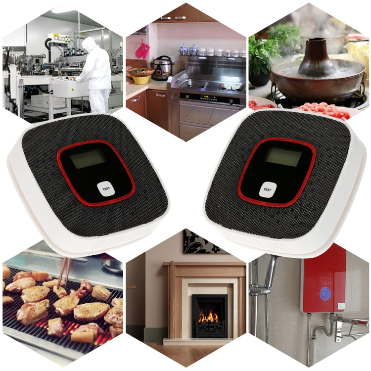 Carbon Monoxide Detector Gas Alarm Sensor Poisoning Gas Tester Human Voice Warning Detector with LCD Display(Black) - Smoke Gas Detector by buy2fix | Online Shopping UK | buy2fix