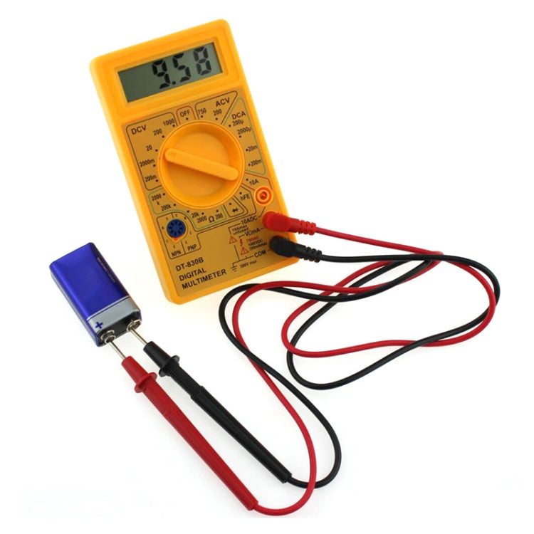 DT-830B Handheld Digital Multimeter Ammeter Voltmeter Digital Display Universal Tester Meter(Yellow) - Voltage Detector by buy2fix | Online Shopping UK | buy2fix