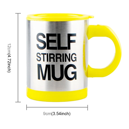 400ml Mugs Automatic Electric Self Stirring Mug Cup Coffee Milk Mixing Mug Smart Stainless Steel Juice Mix Cup Drinkware(Yellow) by buy2fix