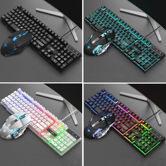 X-L SWAB GX50 Computer Manipulator Feel Wired Keyboard + Macro Programming Mouse, Color: Black Ice Blue by X-L SWAB