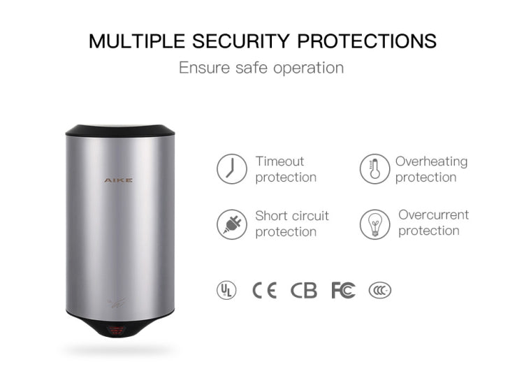 304 Stainless Steel Automatic SensorJet Hand Dryer High Speed Airflow for Home Hotel Airport Hands Drying Machine(Polished silver) by buy2fix