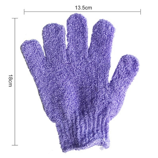 5 PCS Shower Bath Gloves Exfoliating Spa Massage Scrub Body Glove(Purple) by buy2fix