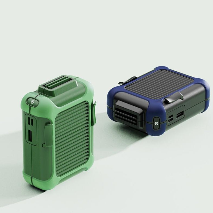 Wall-mounted Fan Outdoor USB Charging Waist-mounted Portable Fan(Black+Blue) by buy2fix