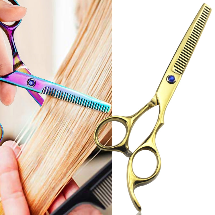 Professional Hair Cutting Scissor Hairdressing Kit Thinning Scissors Barber(Gold Thinning(SXLC-605T)) - Hair Trimmer by buy2fix | Online Shopping UK | buy2fix