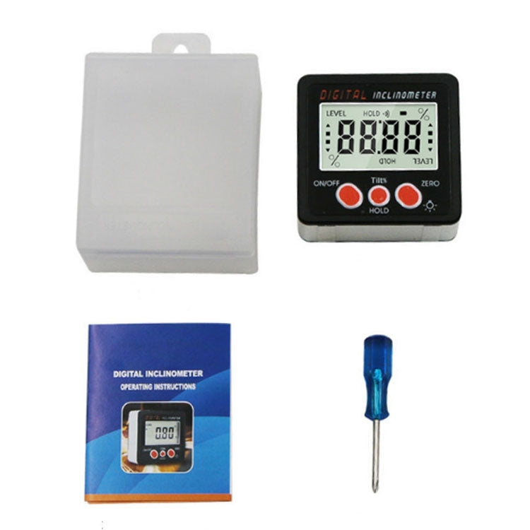 IP54 Precision Electronic Digital Display Inclinometer 4 x 90 Degree Protractor Angle Box - Other Tester Tool by buy2fix | Online Shopping UK | buy2fix