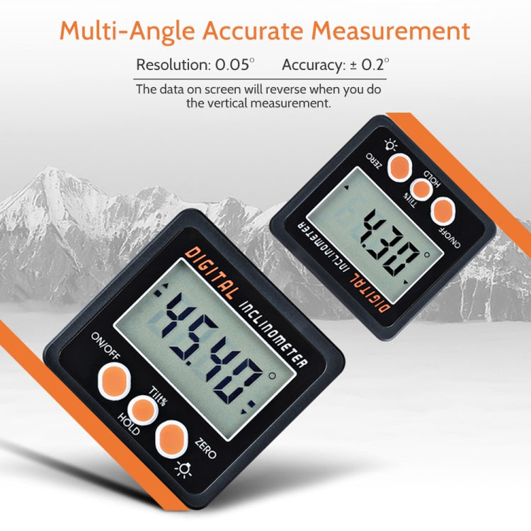 IP54 Precision Electronic Digital Display Inclinometer 4 x 90 Degree Protractor Angle Box - Other Tester Tool by buy2fix | Online Shopping UK | buy2fix