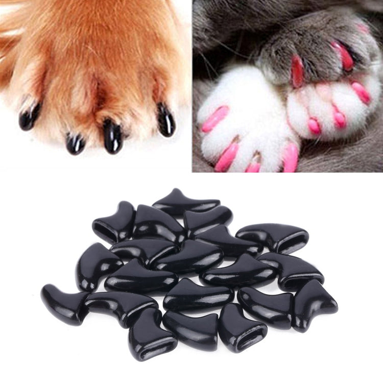 20 PCS Silicone Soft Cat Nail Caps / Cat Paw Claw / Pet Nail Protector/Cat Nail Cover, Size:S(Black) - Protective & Protection by buy2fix | Online Shopping UK | buy2fix