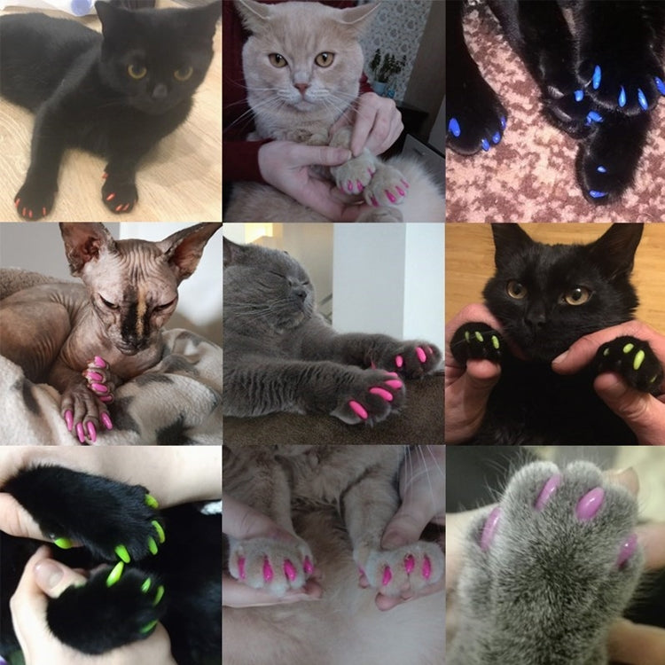 20 PCS Silicone Soft Cat Nail Caps / Cat Paw Claw / Pet Nail Protector/Cat Nail Cover, Size:S(Black) - Protective & Protection by buy2fix | Online Shopping UK | buy2fix