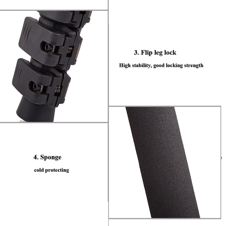 Q620 4-Section Folding Legs Heavy Duty Aluminum Alloy Tripod With Three-Dimensional Damping Tripod Heads - Tripods by buy2fix | Online Shopping UK | buy2fix