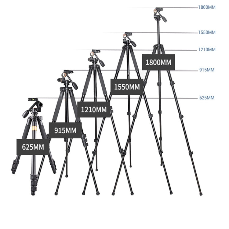 Q620 4-Section Folding Legs Heavy Duty Aluminum Alloy Tripod With Three-Dimensional Damping Tripod Heads - Tripods by buy2fix | Online Shopping UK | buy2fix