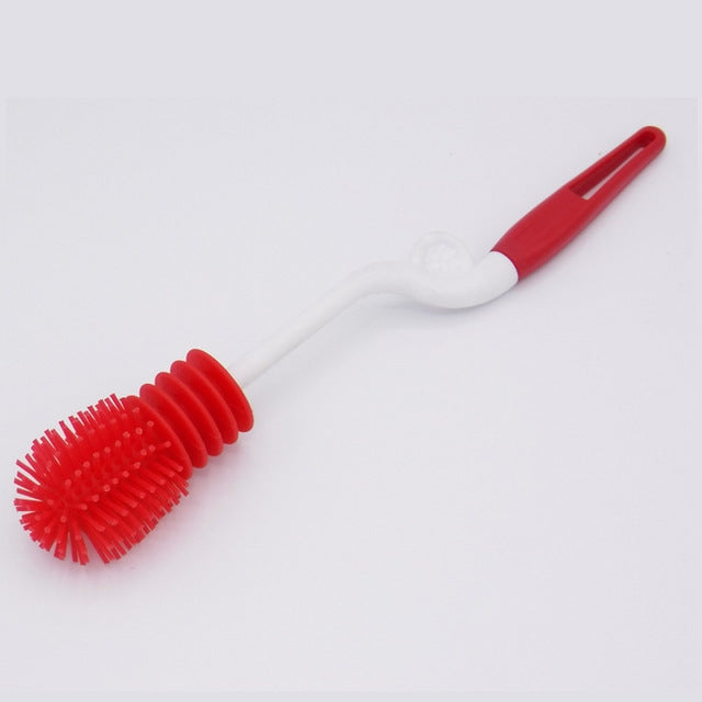 Washing Cleaning Rotary Handle Long Handle Scrubbing Feeding-bottle Brush(Red) - Cups & Silicone Nipple by buy2fix | Online Shopping UK | buy2fix