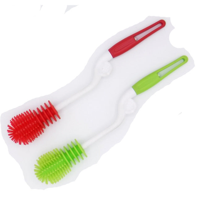 Washing Cleaning Rotary Handle Long Handle Scrubbing Feeding-bottle Brush(Red) - Cups & Silicone Nipple by buy2fix | Online Shopping UK | buy2fix