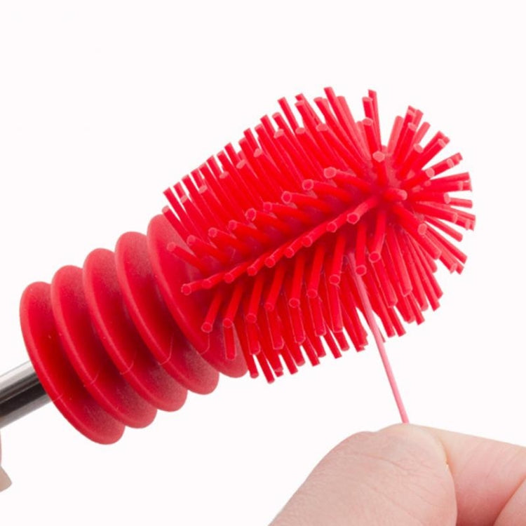 Washing Cleaning Rotary Handle Long Handle Scrubbing Feeding-bottle Brush(Red) - Cups & Silicone Nipple by buy2fix | Online Shopping UK | buy2fix