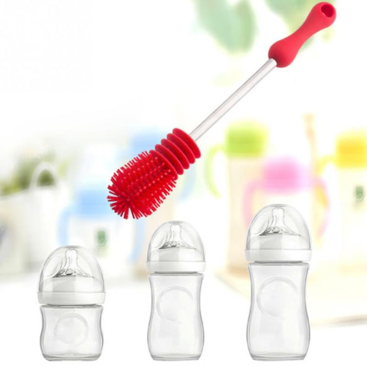 Washing Cleaning Rotary Handle Long Handle Scrubbing Feeding-bottle Brush(Red) - Cups & Silicone Nipple by buy2fix | Online Shopping UK | buy2fix