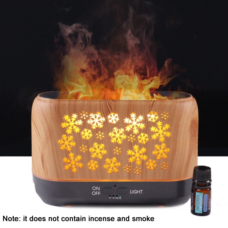 Desktop 3D Simulation Flame Incense Smoked Machine Humidifier, Colour:Light Wood Grain(EU Plug) by buy2fix