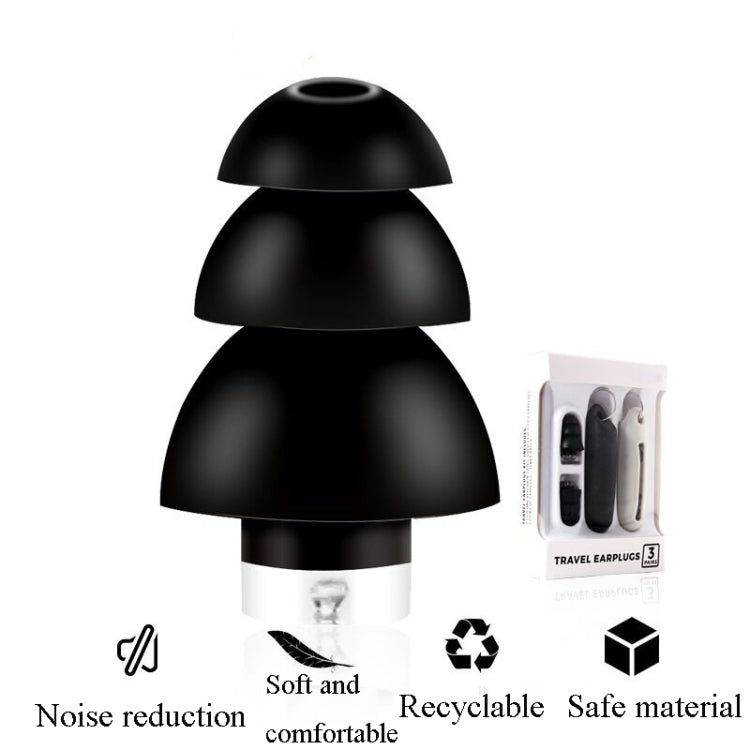 Anti-Noise Sleep Earplugs Silicone Soundproof Earplugs Industrial Noise Cancelling Silent Earplugs(Black) - Earmuff & Pad by buy2fix | Online Shopping UK | buy2fix