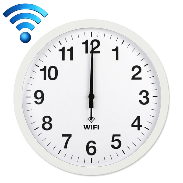 Smart Network Automatic Time Synchronization Wifi Wall Clock Modern Minimalist Silent Living Room Clock, Size:12 inch(White) - Wall Clock by buy2fix | Online Shopping UK | buy2fix