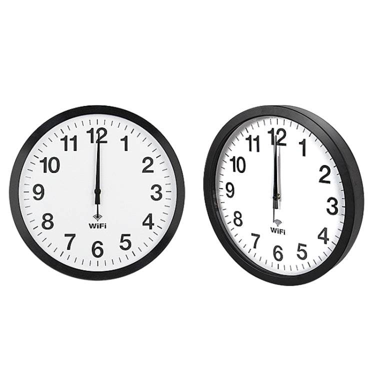 Smart Network Automatic Time Synchronization Wifi Wall Clock Modern Minimalist Silent Living Room Clock, Size:12 inch(Black) - Wall Clock by buy2fix | Online Shopping UK | buy2fix