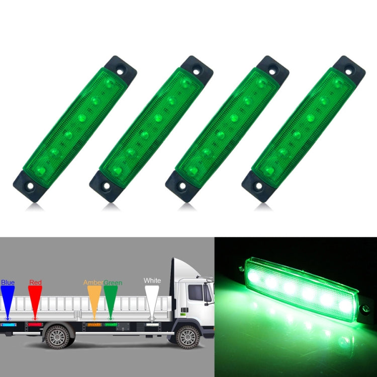 4 PCS 12V 6 SMD Auto Car Bus Truck Wagons External Side Marker Lights LED Trailer Indicator Light Rear Side Lamp(Green) - Clearance Lights by buy2fix | Online Shopping UK | buy2fix