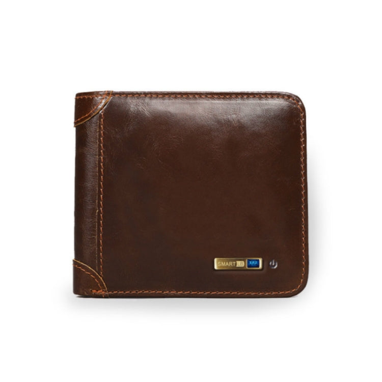 Men Leather Business Wallet Smart Anti-Lost Anti-Theft Wallet, Style:Smart(Brown) - Wallets by buy2fix | Online Shopping UK | buy2fix