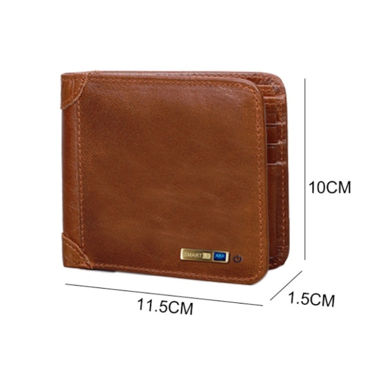 Men Leather Business Wallet Smart Anti-Lost Anti-Theft Wallet, Style:Smart(Wine Red) - Wallets by buy2fix | Online Shopping UK | buy2fix
