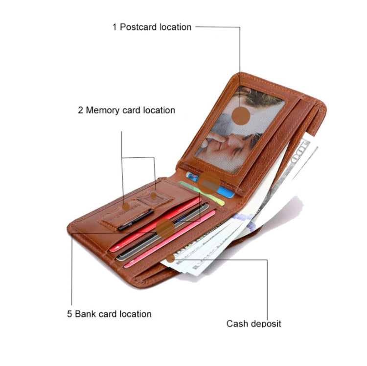 Men Leather Business Wallet Smart Anti-Lost Anti-Theft Wallet, Style:Smart(Wine Red) - Wallets by buy2fix | Online Shopping UK | buy2fix