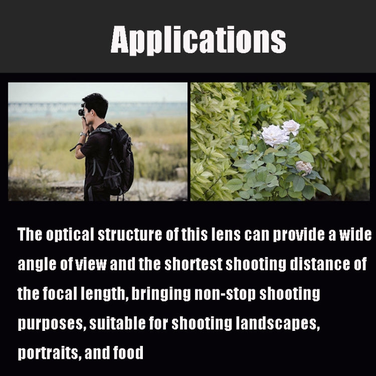 Lightdow 35mm F2.0 Wide-Angle Lens Full-Frame Portrait Micro SLR Manual Fixed Focus Lens by Lightdow