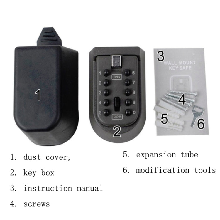 KS-004 Combination Lock Key Box Alloy Button Wall-Mounted Shield-Shaped Combination Box - Safety Box by buy2fix | Online Shopping UK | buy2fix