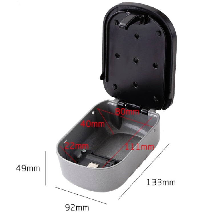 KS020 Password Lock Key Box Wall-Mounted Construction Site Decoration Key Password Lock(Gray) by buy2fix